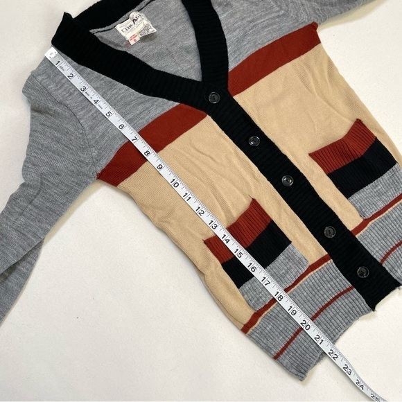 VTG colorblock v neck cardigan sz XS - Picture 9 of 11